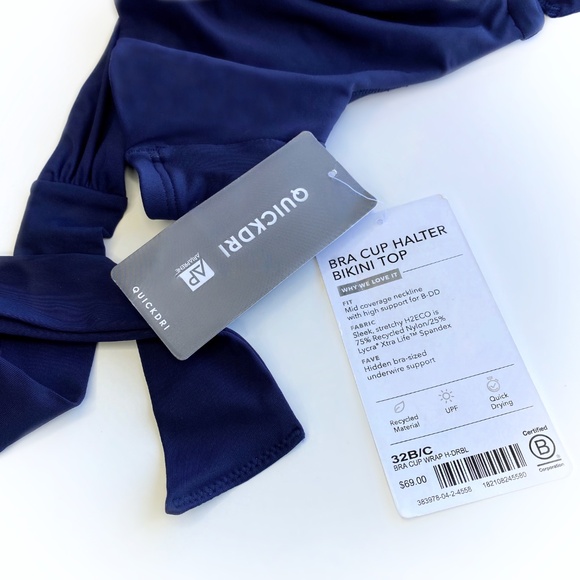 ATHLETA BRA CUP WRAP HALTER BIKINI TOP - Picture 3 of 5